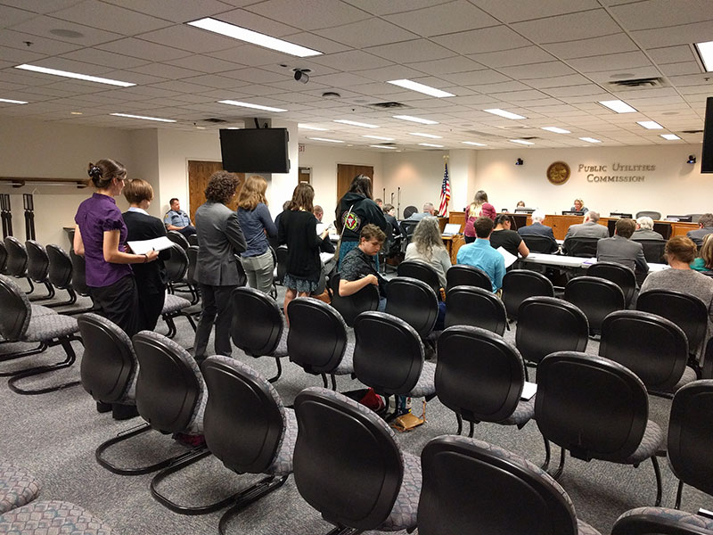 The Youth Climate Intervenors argue their case at the Minnesota Public Utilities Commission