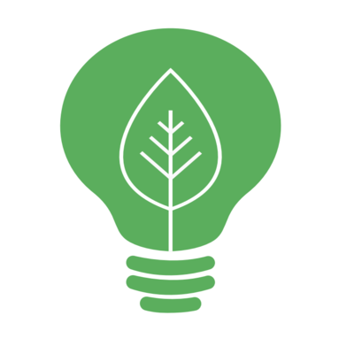 A green lightbulb